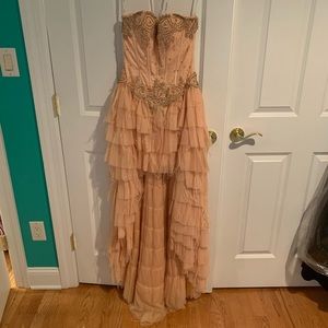 Sherri Hill peach formal gown